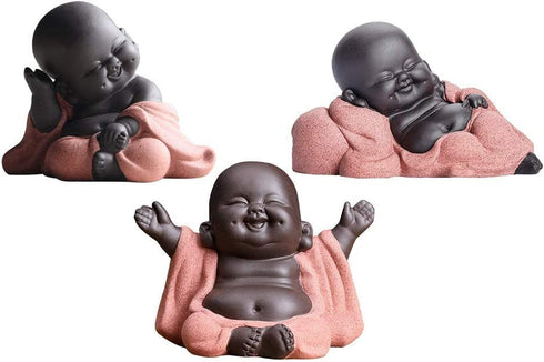 A Collection of Cutie 3 Buddhas Lovely 3 Style Smiling Buddha Laughing Buddha Statue Great Details Giftable Make You Happy