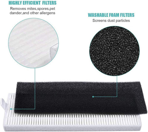 Electropan Replacement Kits for ILIFE A7 A9S Robotic Vacuum Cleaner, Side Brushes,Filters (SET1)