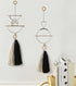 Boho Wall Decor Macrame Wall Hanging Yarn Wall Art Tassel Handmade Home Hanging Décor (Gold)