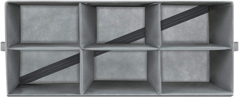 Sorbus Shoe Organizer Bin, 6 Section Cubby Shoe Shelves, Foldable Portable Detachable Closet Organizer Storage for Home Organization
