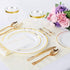 100 Plastic Cups 9 Oz Gold Plastic Cups Old Fashioned Tumblers Gold Rimmed Plastic Cups for Party Decorations Disposable Clear Plastic Cups for Wedding Cups Elegant Party Cups