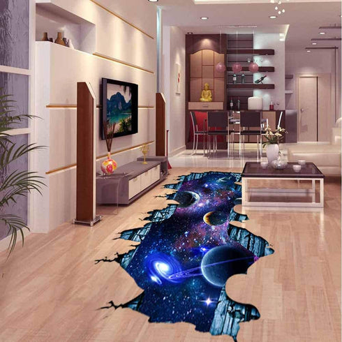 Galaxy Wall Sticker ,Outer Space Removable Floor Decals,Art Magic 3D Milky Way Home Decor Kids Children Bedroom