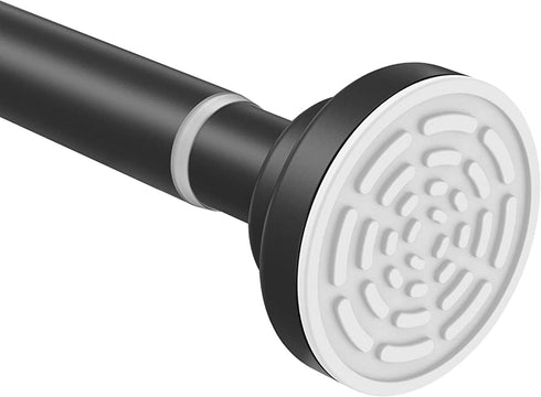 TEECK Shower Curtain Rod, 26-39 Inch Adjustable Tension Spring, Shower Rod, Premium Stainless Steel, Anti-Slip, No Drilling, No Rust, Never Collapse, for Bathroom, Black, Easy to use