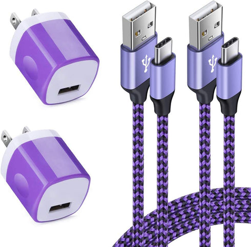Fast Charging USB Type C Wall Charger for Samsung Galaxy Note 20/10, S22 S21 S20 FE/Ultra 5G S20+ S10 A51 A71 A11 A01 A21 A20 A50, 5V/1A Single Power Adapter Charger Block Cube 6ft USB C Cable, 2Pack