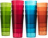Cafe Break-Resistant Plastic 20oz Restaurant-Quality Beverage Tumblers | Set of 16 in 4 Assorted Colors.