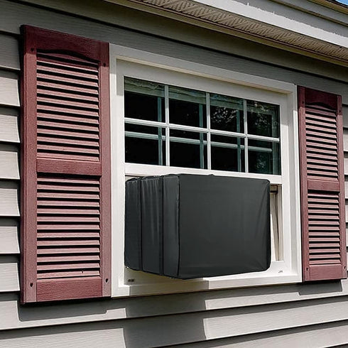Zomia Window Air Conditioner Covers for Outside Units, Window AC Cover Outdoor Waterproof -21.5" W x 16" D x 15" H Inches Black