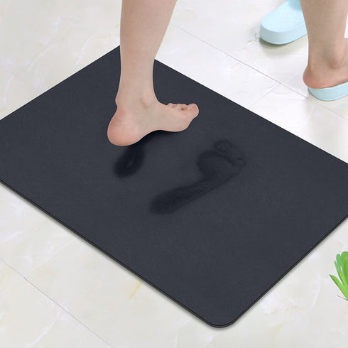 Super Absorbent Floor Mat, GOYLSER Thin Bathroom Rugs Home Floor Mats, Super Absorbent Bath Mat Quick Dry Bathroom Carpet Floor Doormat (Navy)