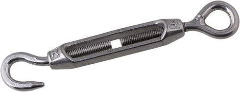 BQLZR M4 Stainless Steel 304 Hook & Eye Turnbuckle Wire Rope Tension Pack of 5