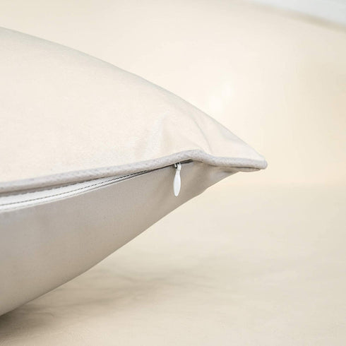 Alerfa 20 x 20 Inch Silver Gray White Geometric Striped Gold Leather Patchwork Velvet Cushion Case Luxury Modern Lumbar Throw Pillow Cover Decorative Pillow for Couch Sofa Living Room Bedroom Car