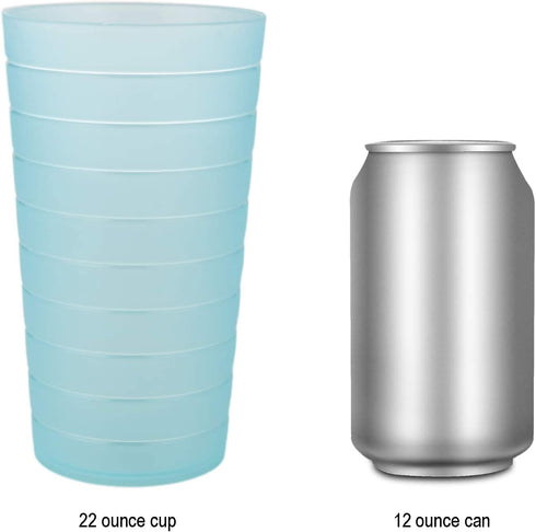 AOYITE Plastic Tumblers Drinking Glasses Set of 12 | Break Resistant 22 oz Plastic Cups | 6 Assorted Colors Restaurant Quality | BPA Free