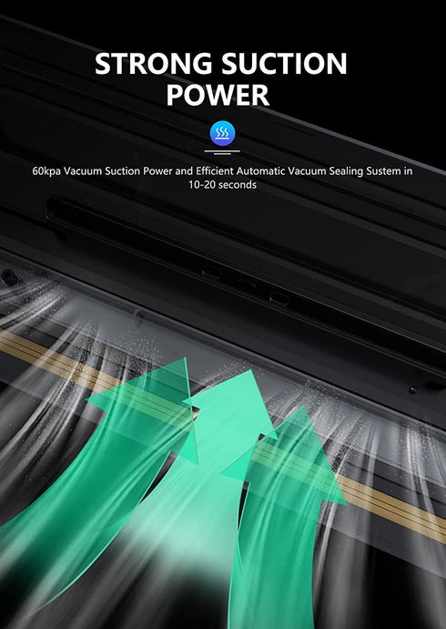 Vacuum Sealer Machine, Automatic Food Vacuum Sealer, VARCUL Food Saver with Vacuum Sealer Bags, LED Indicator Lights丨Compact Design丨Dry & Moist Food丨Easy to Clean & Use