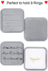 DesignSter Travel Ring Organizer Box - Premium Handmade Velvet Jewelry Storage Case/Small Portable Jewellery Earring Gift Collection for Wedding Birthday Christmas Day