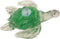 Dynasty Gallery 84124G Hand Blown Glass Sea Turtle with Clear Fins and Head, Green Body with Swirls That Glow 4.5 Inches