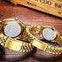 Couple Watches Classic Golden Stainless Steel Watch His and Hers Waterproof Quartz Watch