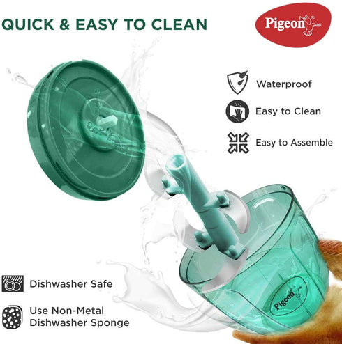 Pigeon Vegetable Chopper | Handy and Compact Manual Food Chopper with Stainless Steel Blades | 0.9 Liters |Large Hand Powered| Onion Chopper | Vegetable Cutter | Veggie chopper | Pull Chopper