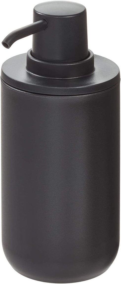 iDesign Cade Plastic Pump, Liquid Soap Dispenser Holds 12 Oz. for Bathroom, Kitchen Sink, Vanity, Matte Black