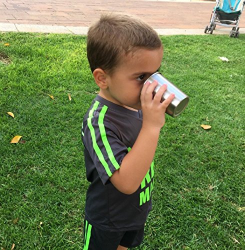 Stainless Steel Cups for Kids and Toddlers 8 oz. with Silicone Sleeves - Small Metal Cups for Home & Outdoor Activities, BPA Free Healthy Unbreakable Premium Metal Drinking Glasses (4-Pack)