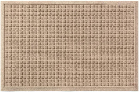 Gorilla Grip Durable All Weather Absorbent Doormat, Dries Quickly, Absorbs Up to 1.7 Cups of Water, Stain and Fade Resistant, Captures Dirt, Indoor and Outdoor Mats, Boot Scraper, 29x17, Beige