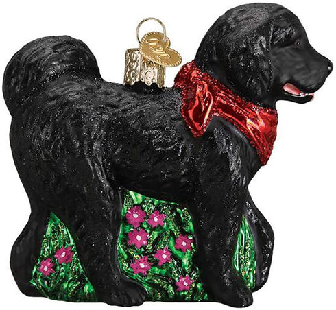 Old World Christmas Ornaments Black Doodle Dog Glass Blown Ornaments for Christmas Tree