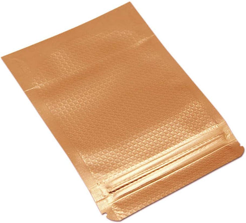 100Pcs Stand Up Mylar Bags Orange Color Aluminum Foil Packaging Bag with Line Clear Window for Zip Self Seal Lock Food Storage Zipper Lock Package Pouch 3.5x5.1 inch