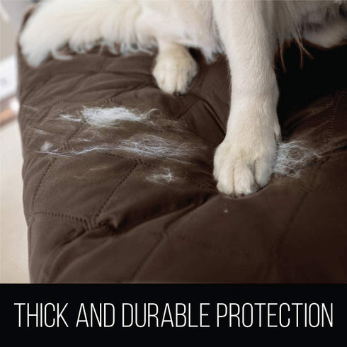 Sofa Shield Patented Large Recliner Slipcover, Reversible Tear Resistant Soft Quilted Microfiber, 28" Seat Width, Durable Furniture Stain Protector with Straps, Washable Cover for Dogs, Kid, Chocolate