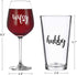 Wifey & Hubby Wine Glass and Beer Glass Set, Novelty Gift for Her Him Husband Wife Newlywed Couple, Perfect Glass Set for Bridal Shower Birthday Valentine™s Day Wedding Engagement Anniversary