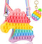 Big Plus Size Pop Purse Easter Gifts for Girls Pop Keychain Popper Unicorn Crossbody Bag Relieve Stress Sensory Pop Bubble Fidgets Toys Pack Game Popper Wallet Adjustable Shoulder Length Handbag