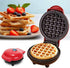 Oriental elife Mini Waffle Maker | Waffle Maker | Portable Electric Non-Stick Waffle Iron Suitable for 4 Inch Single Waffle for Breakfast, Lunch or Snack,Red