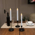 DRomance White Flameless Taper Candles with Remote and Timer, Moving Wick LED Flickering Window Candles Battery Operated 0.78 x 9.5 Inches Real Wax Amber Yellow Christmas Decoration Candles Set of 2