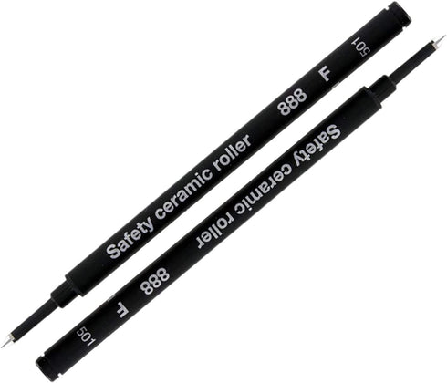 Schmidt German Roller Pen Black Refill Safety Ceramic Roller 888 F (2 Pieces)