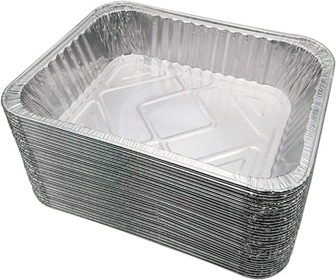 HOMEDECISION 323X266X64mm(12.7X10.47X2.51inch) Disposable Aluminum Foil Containers Steam Table Deep Pans 30-Pack