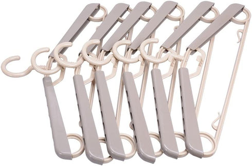 BonDream 6-Pack Heavy Duty Plastic Extra-Wide Arm 15"-23"Suits Clothes Hangers with Swivel Hooks,Perfect for Coat,Jacket,Dress,Shirt,Trousers or closet space saving,Grey&Tan