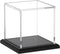 FEMELI Acrylic Display Case, Clear Box Cube Organizer Stand with Base, Assembled Countertop Showcase for Home Collections Action Figures Toys (4in)