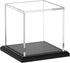 FEMELI Acrylic Display Case, Clear Box Cube Organizer Stand with Base, Assembled Countertop Showcase for Home Collections Action Figures Toys (4in)