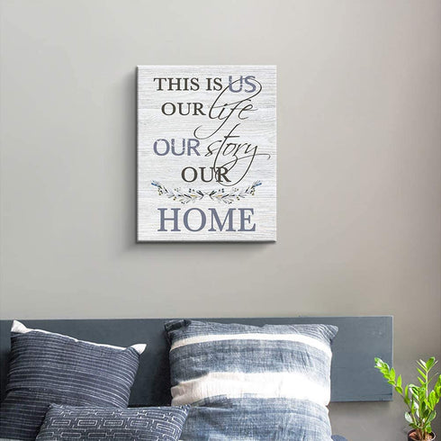 This Is Us Wall Decor, Inspirational Canvas Print Wall Art, Big Size Rustic Signs Home Decoration, 12 x 15 Inch (White)