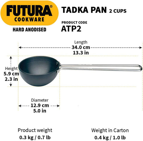 Futura Anodised Heating Pan, 4.72 IN, Black