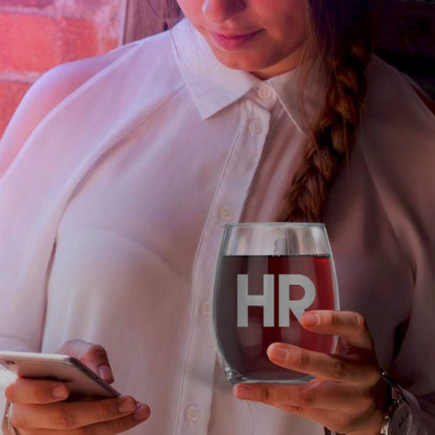 BAD BANANAS Human Resources Gifts - 21 oz Stemless Wine Glasses - Funny HR Gag Gift Ideas for Women Men Coworkers