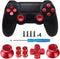 TOMSIN Metal Buttons for PS4 Controller, Aluminum Metal Thumbsticks Analog Grip & Bullet Buttons & D-pad (Red)