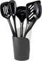 Hutzler Melamine Cooking Utensils and Crock Set, 6-pc, Black