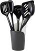 Hutzler Melamine Cooking Utensils and Crock Set, 6-pc, Black