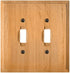 Amerelle Traditional Double Toggle Wood Wallplate in Light Oak