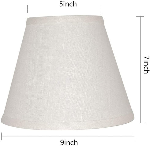 TOOTOO STAR Barrel White Small Lamp Shade for Table Lamps Replacement, 5x9x7 Inch,Fabric Cloth, Spider Model (white)