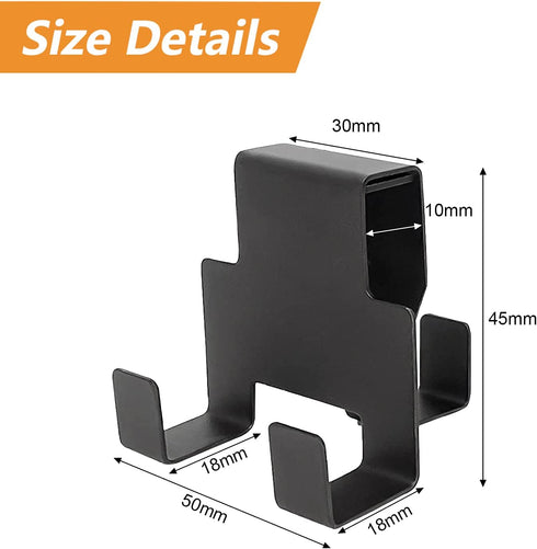 Morobor 2pcs Triple Hooks, Over Shower Glass Door Hooks for Frameless Glass Shower Door, Stainless Steel Towel Hooks Over The Bathroom Glass Wall (Black)