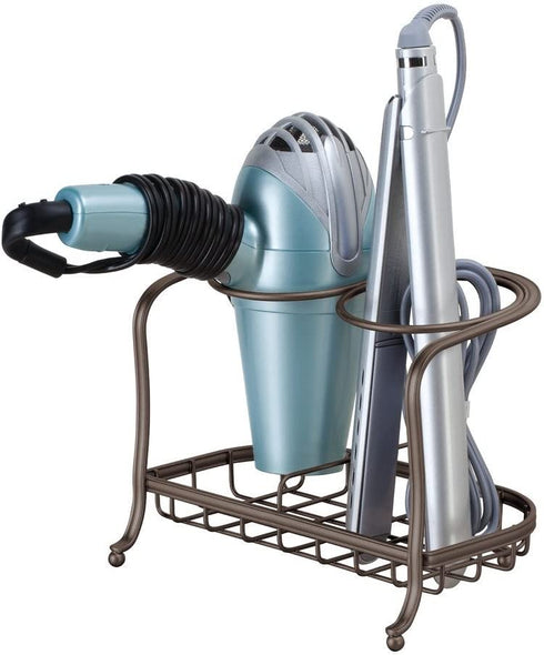 iDesign York Lyra Free-Standing Hair Styling Tool Holder - 8.77" x 6.18" x 6.81", Bronze,65341