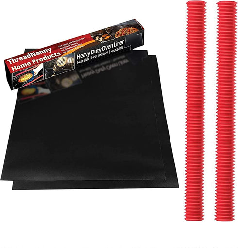 2 Pack Large Oven Liner Mats and 2 Silicon Oven Rack Protector Guard Non Stick Liner for Bottom of Oven for Electric Gas and Microwave Ovens or Gas Grills