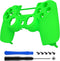 eXtremeRate Neon Green Soft Touch Custom Faceplate Shell Compatible with ps4 Slim Pro Controller CUH-ZCT2 JDM-040/050/055 - Controller NOT Included