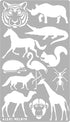 Aleks Melnyk #30 Metal Stencils, Small Animals, Woodland, Kit 1 PCS, Templates for Wood Burning, Engraving, Crafting, Bullet Journaling, Scrapbook, Birds, Safari Animal, Camel, Foxes, Flamingo, Horse