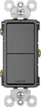 Legrand radiant 15 Amp Combination Switches, Rocker Wall Light Switch, Black, 2 Single-Pole Switches, RCD11BKCC6