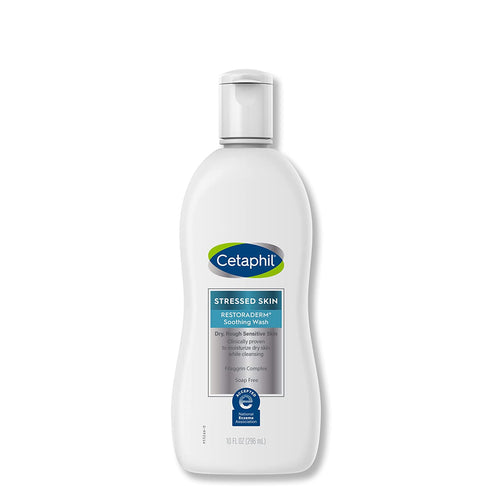 CETAPHIL RESTORADERM Soothing Wash, 10 fl oz, Soothes Dry, Stressed Skin, Hypoallergenic, Soap & Paraben Free, National Eczema Association Endorsed