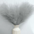 6PCS Grey Artificial Pampas Grass 14'' Faux Pampas Grass Fluffy Pampas Grass Plants Pompass Grass Branches for Home Party Office Garden Wedding Decor